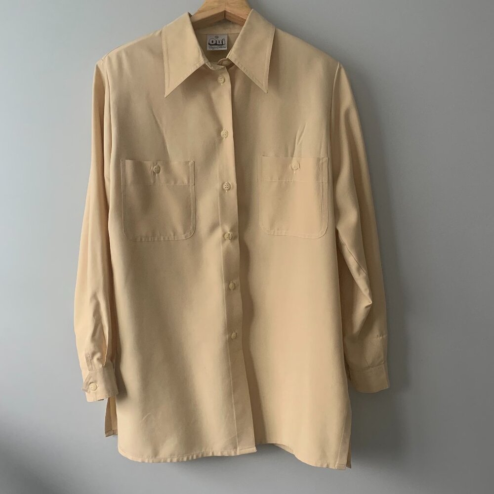 OUI button down collared blouse 100% silk